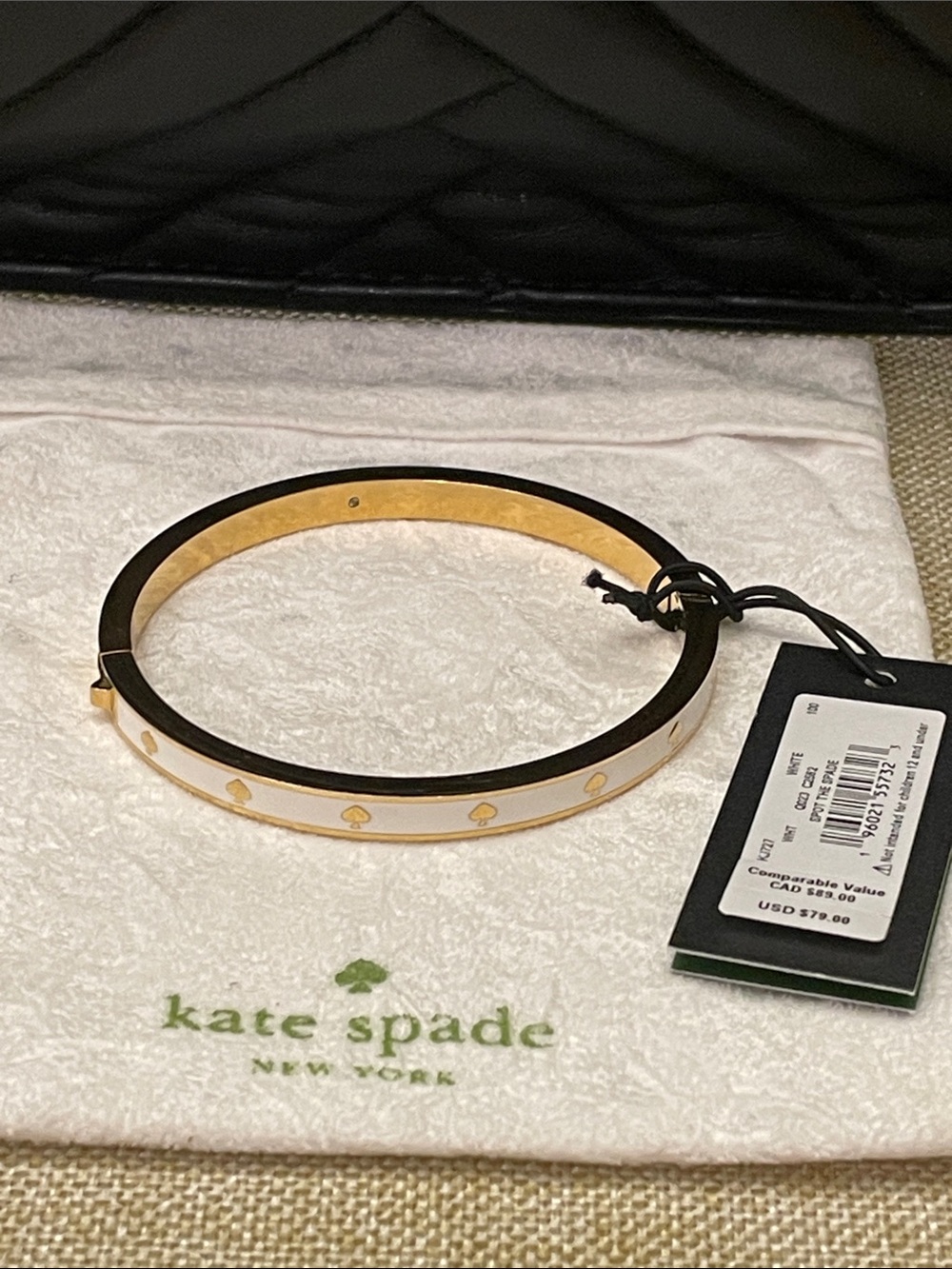 Kate Spade Spot the Spade Enamel Hinged Bangle Bracelet